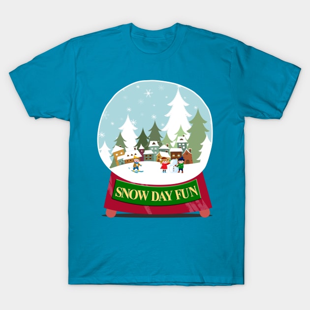 Snow Day Fun Snow Globe T-Shirt by Blended Designs